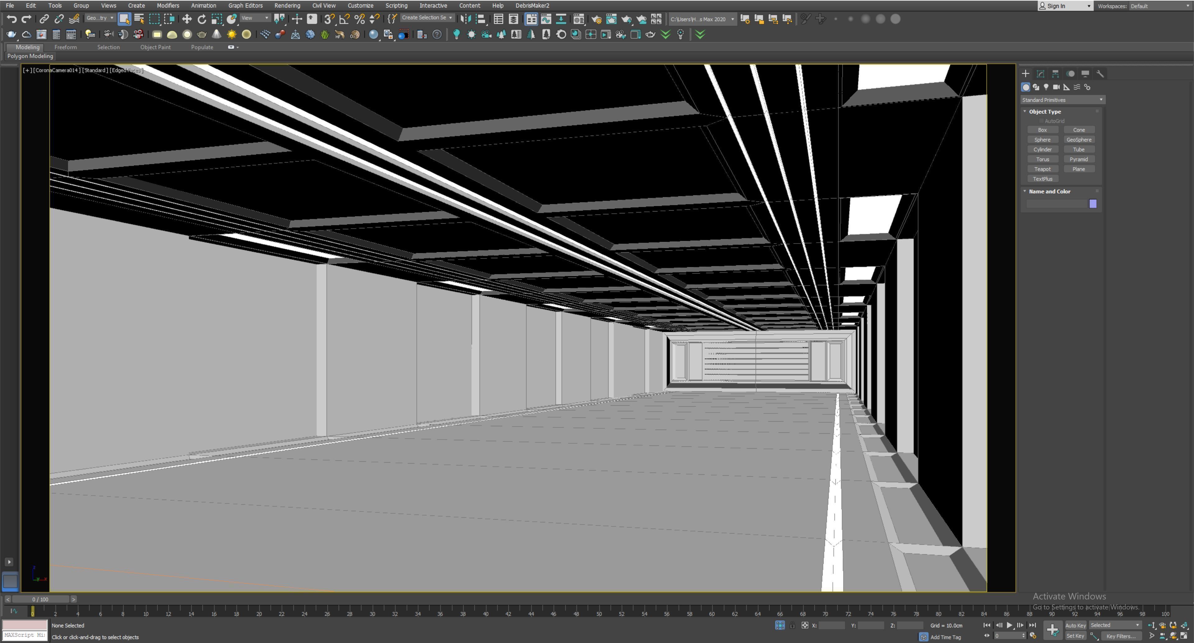 low poly sci fi corridor 10 Low-poly 3D model_3
