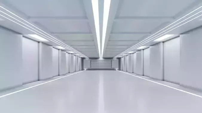 low poly sci fi corridor 10 Low-poly 3D model