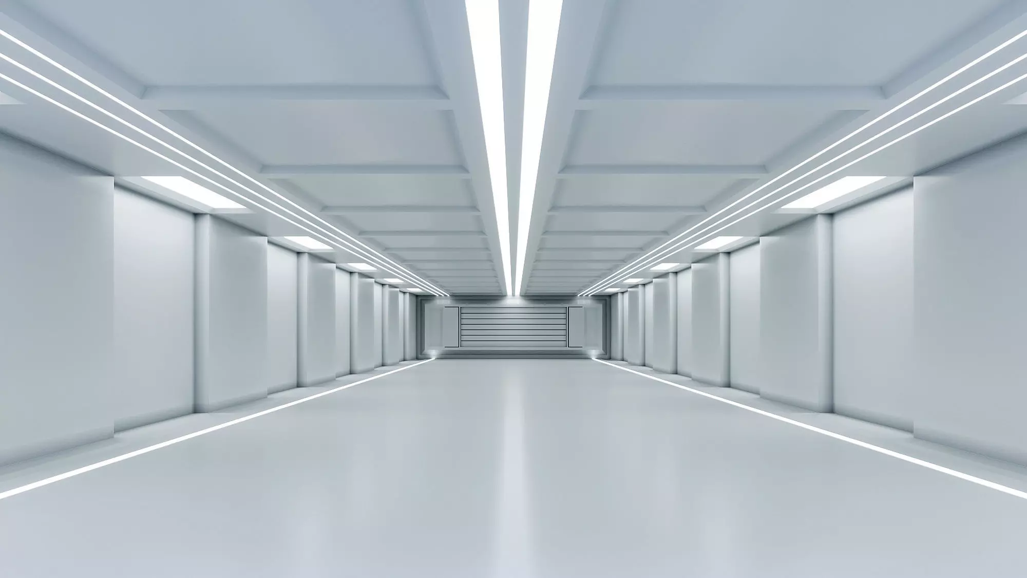 low poly sci fi corridor 10 Low-poly 3D model_0