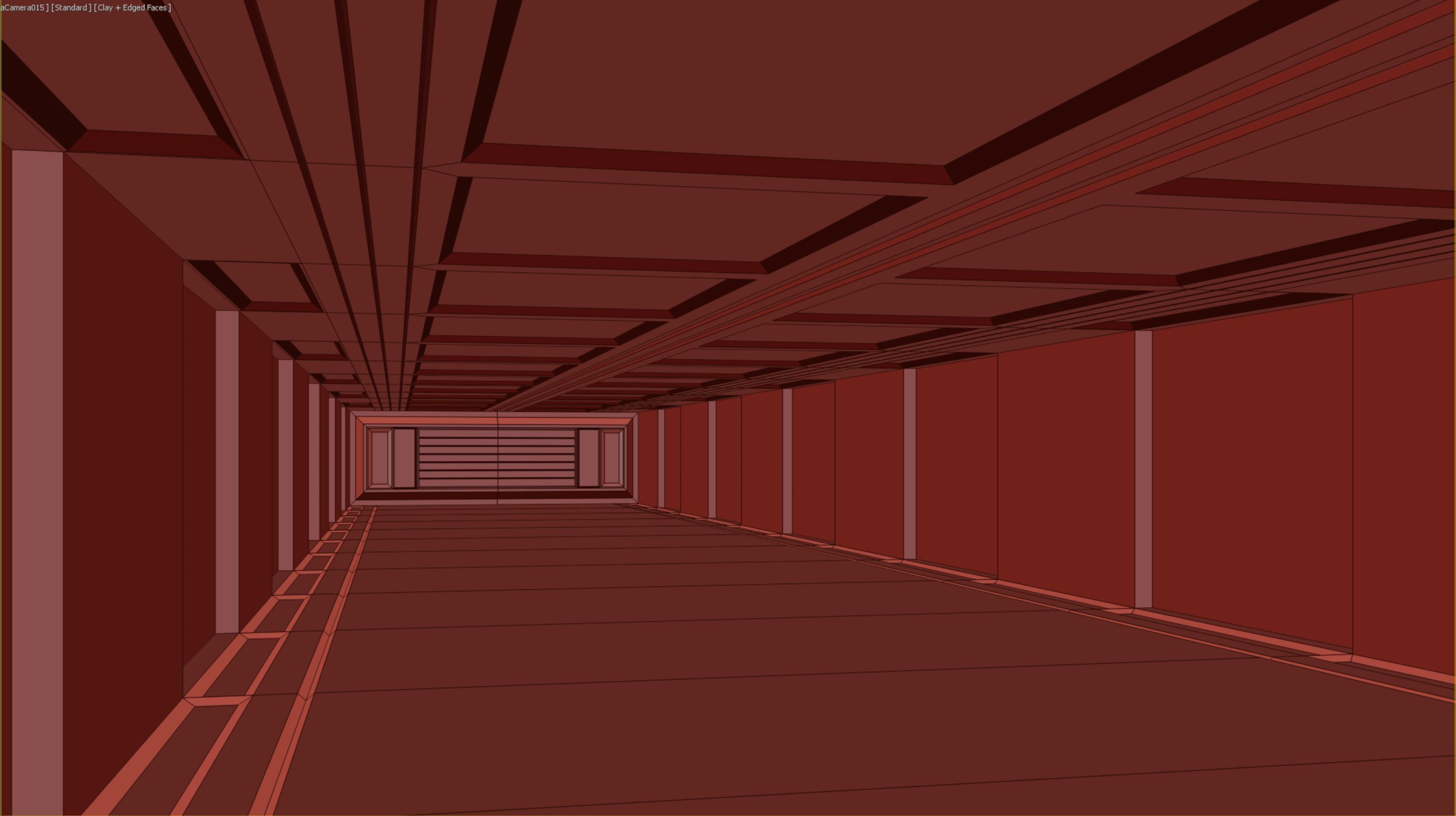 low poly sci fi corridor 10 Low-poly 3D model_4