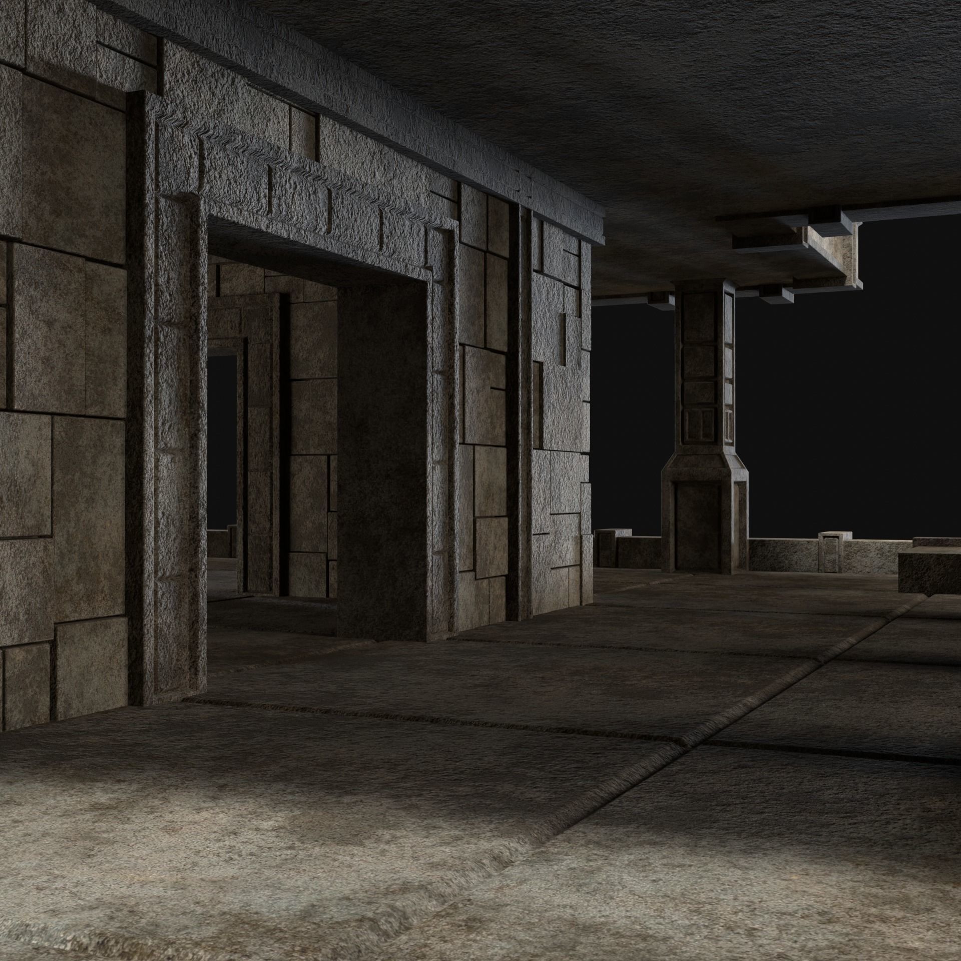 ANCIENT TEMPLE PYRAMID AZTEC MAYAN INCA PLATFORM RUIN COLLECTION Low-poly 3D model_39