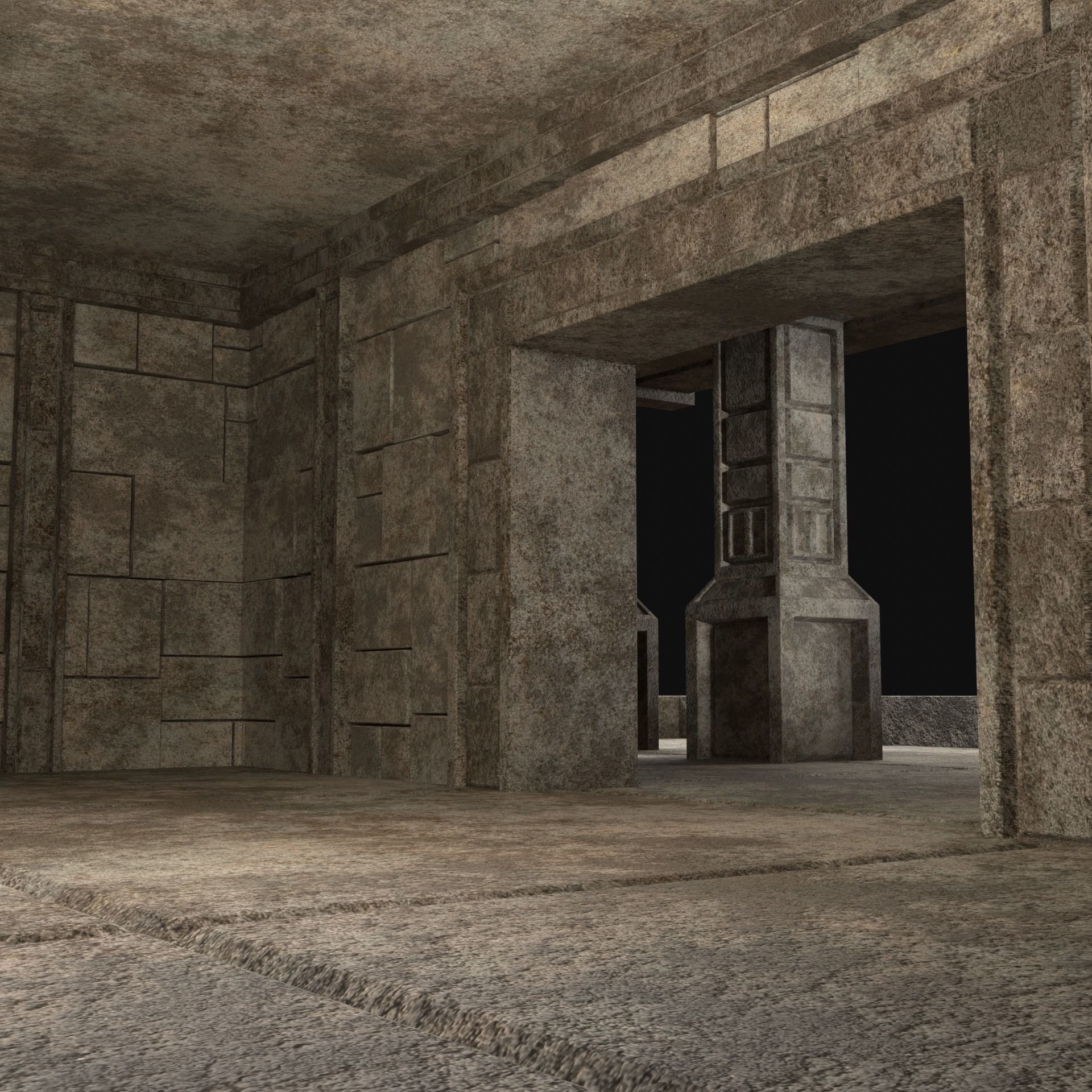 ANCIENT TEMPLE PYRAMID AZTEC MAYAN INCA PLATFORM RUIN COLLECTION Low-poly 3D model_40