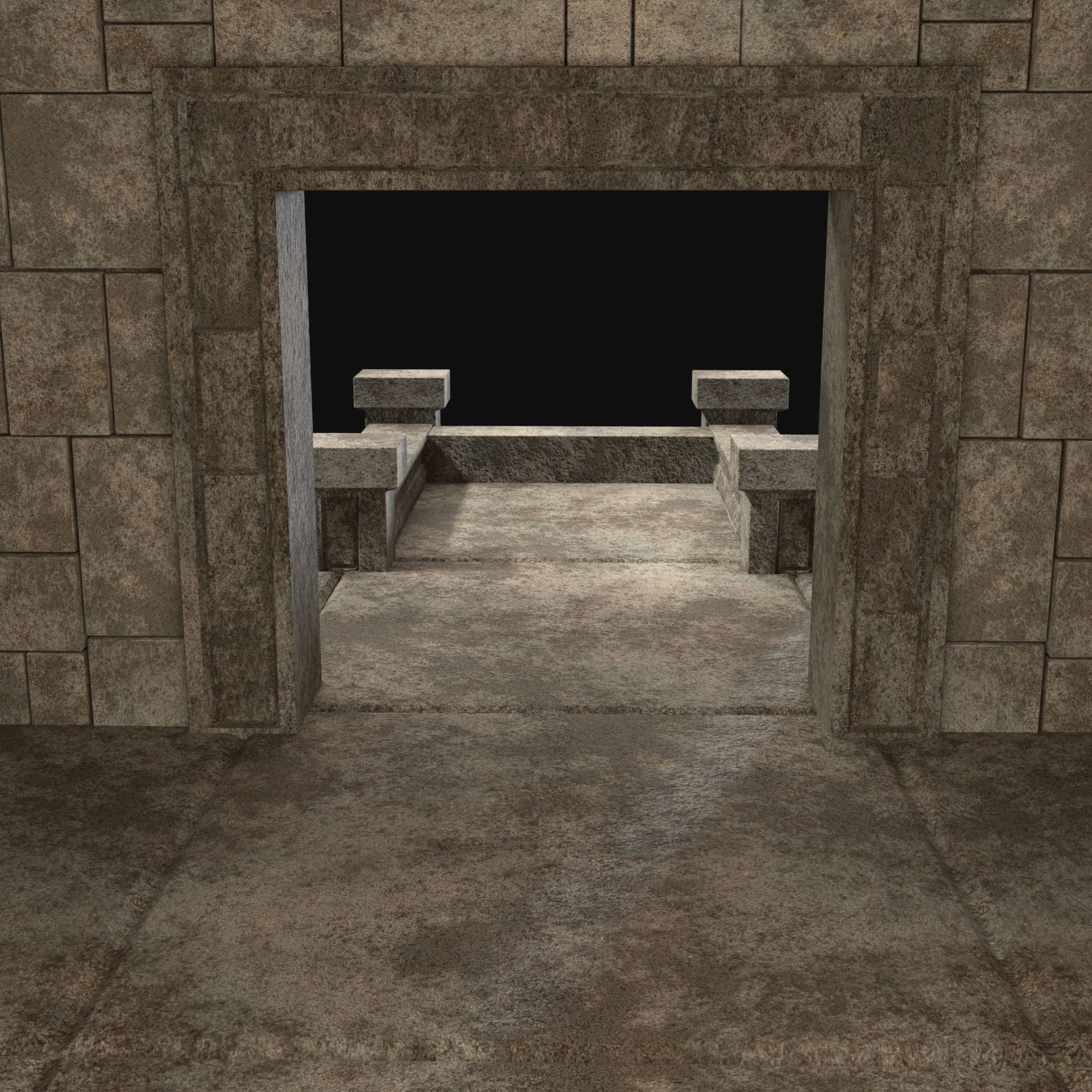 ANCIENT TEMPLE PYRAMID AZTEC MAYAN INCA PLATFORM RUIN COLLECTION Low-poly 3D model_43