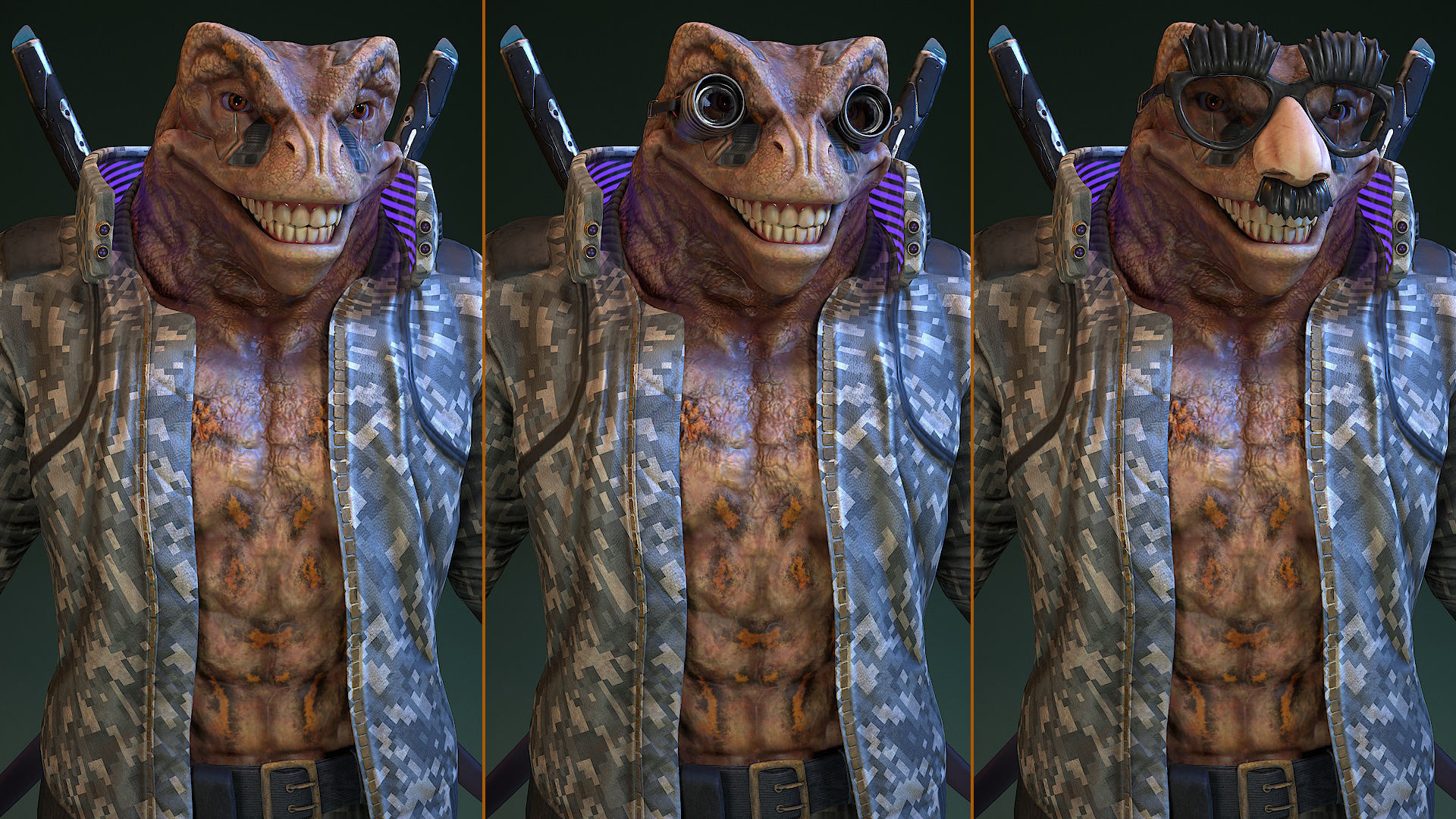 Cyberpunk Frog Low-poly 3D model_23