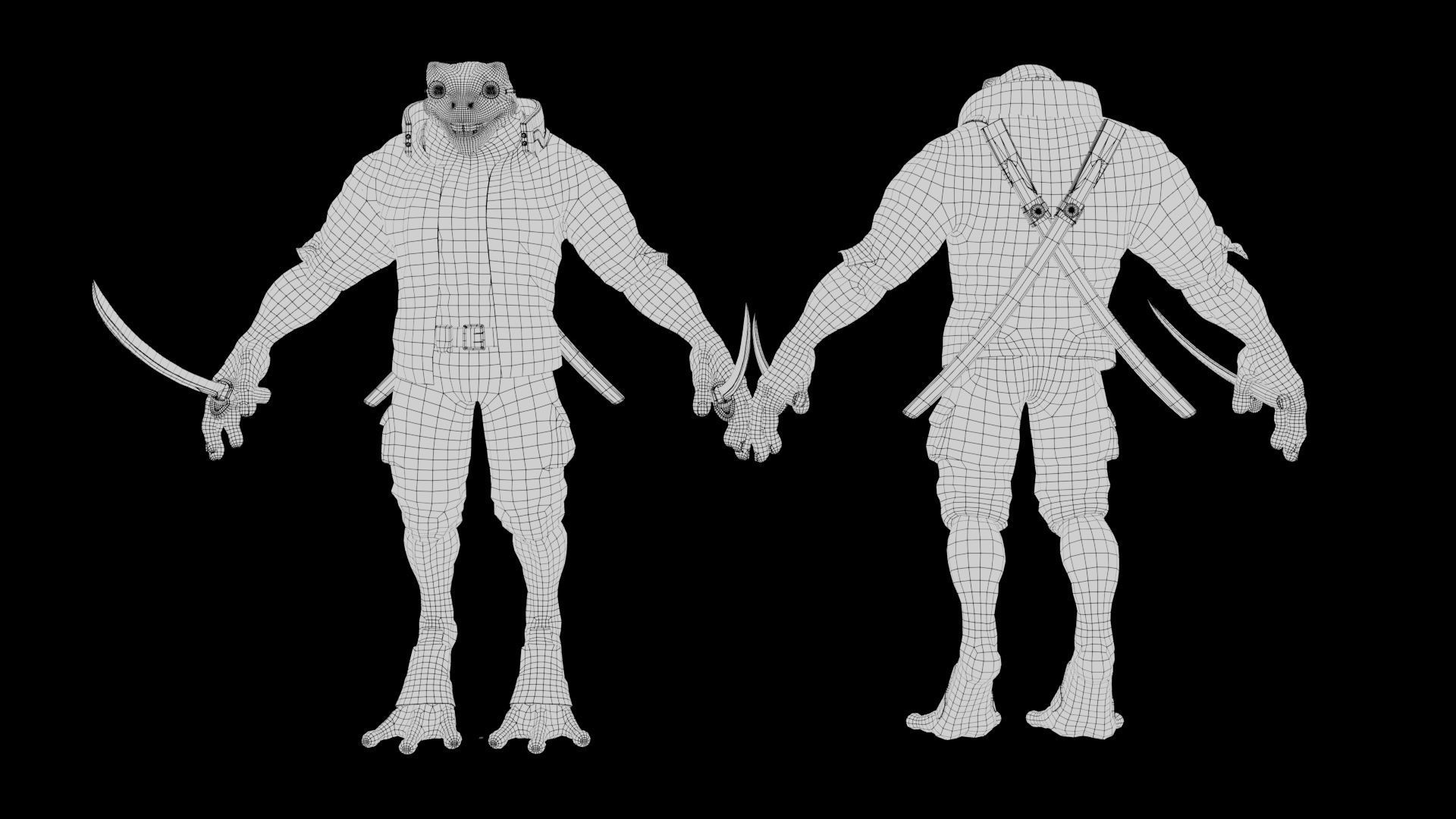 Cyberpunk Frog Low-poly 3D model_33