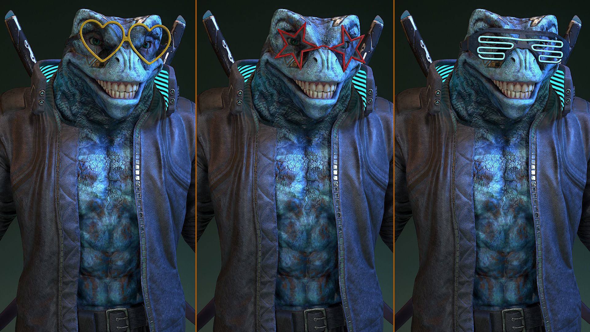 Cyberpunk Frog Low-poly 3D model_27