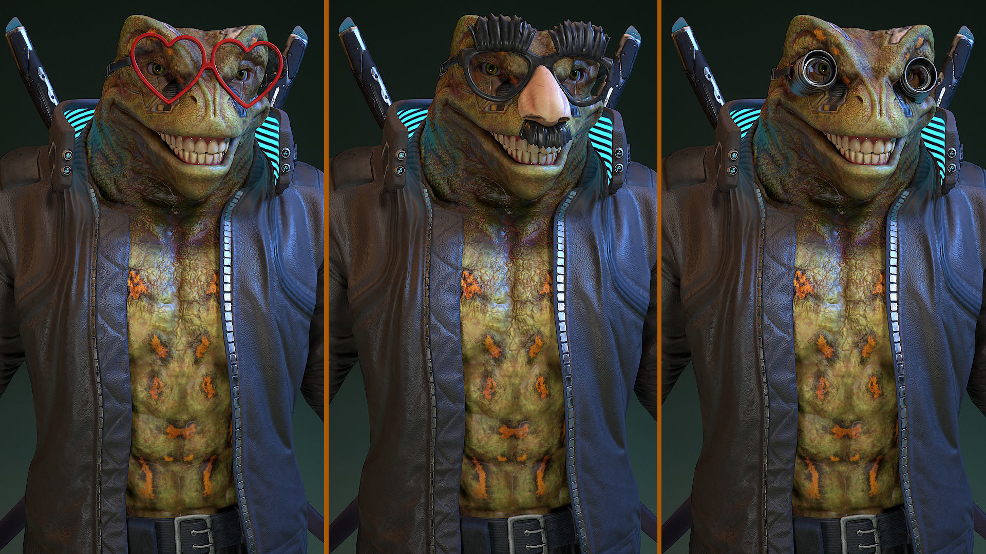 Cyberpunk Frog Low-poly 3D model_28