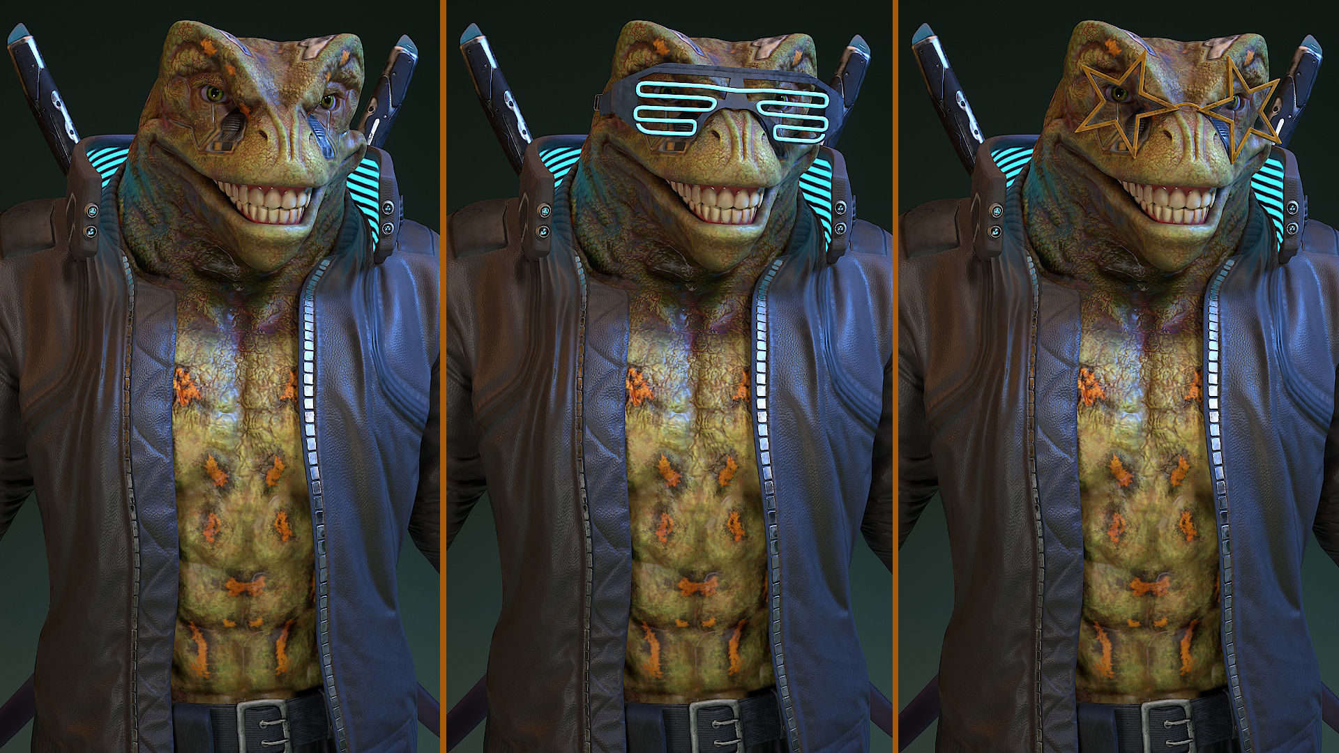 Cyberpunk Frog Low-poly 3D model_21