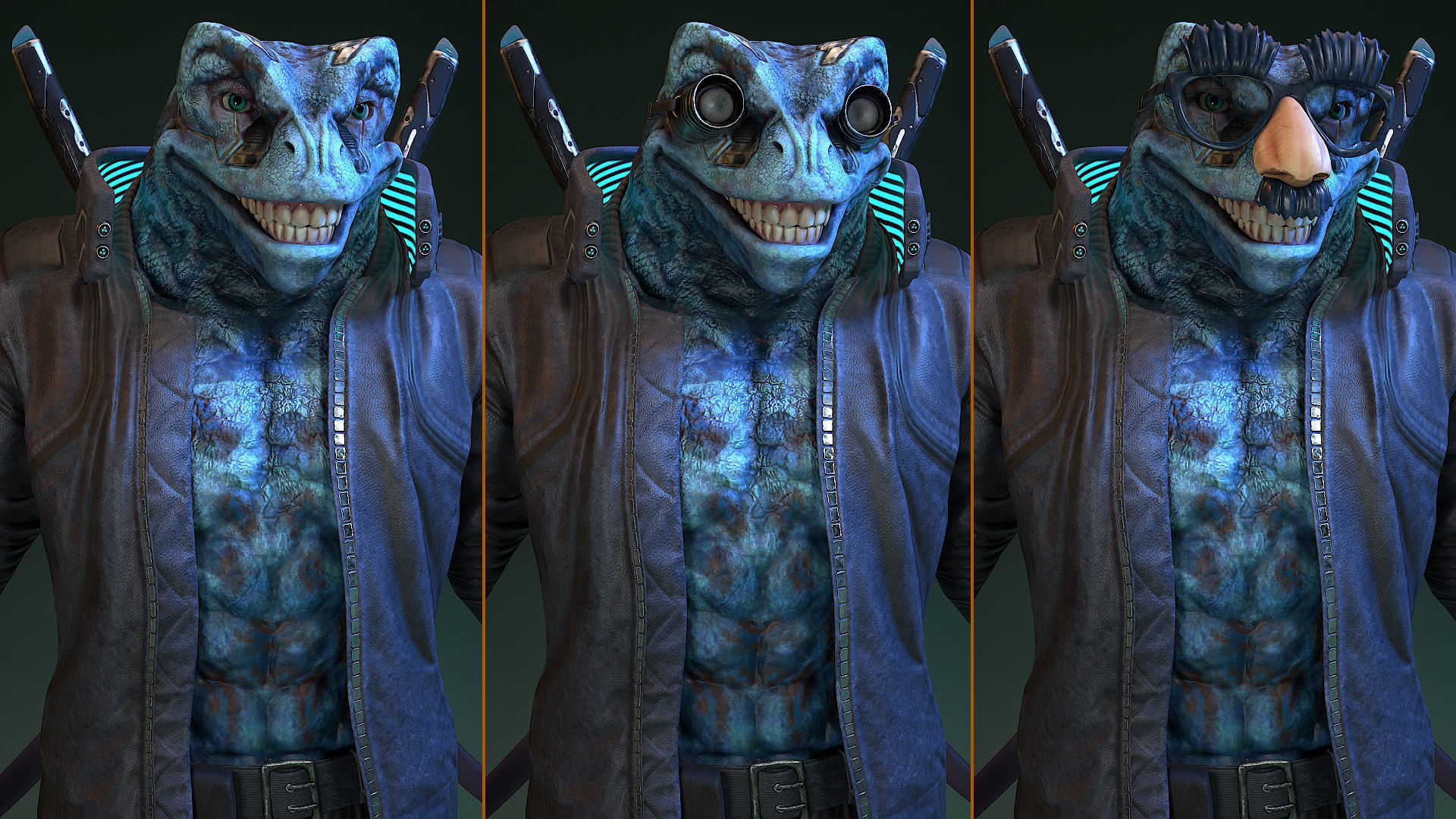 Cyberpunk Frog Low-poly 3D model_26