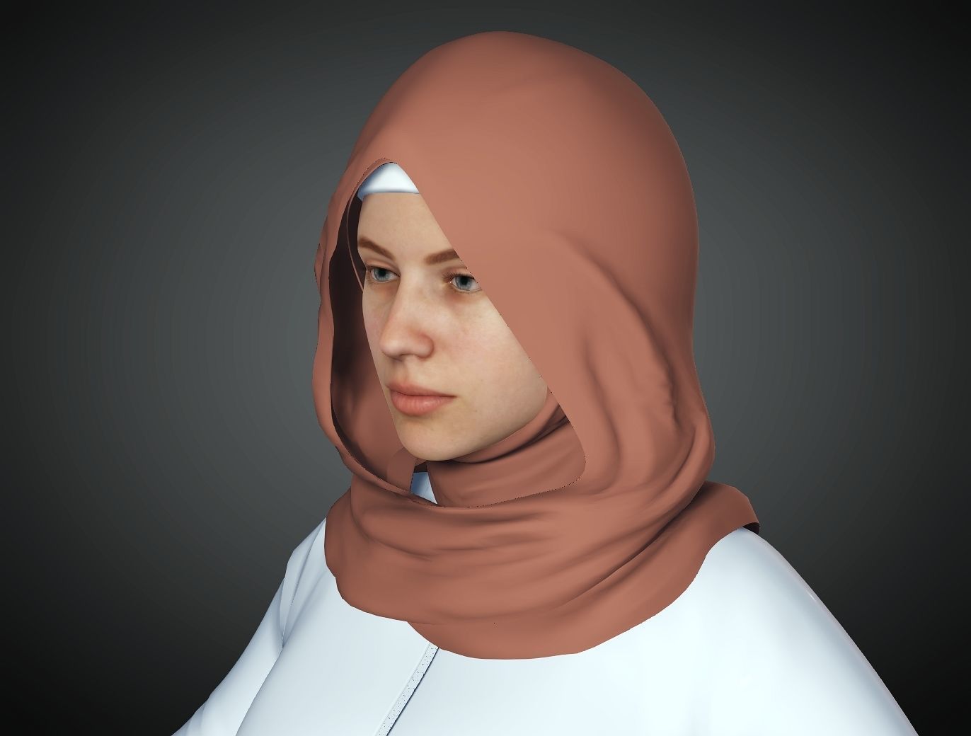 New Hijab Style for Character Creator 3D model_1