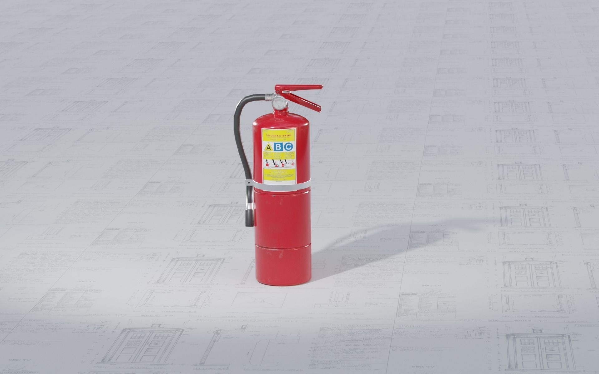 Fire Extinguisher Low-poly 3D model_9
