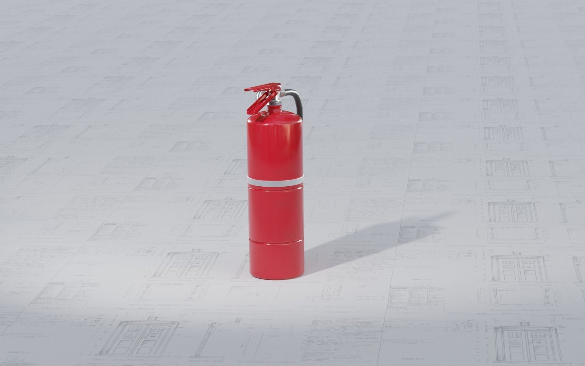 Fire Extinguisher Low-poly 3D model_5
