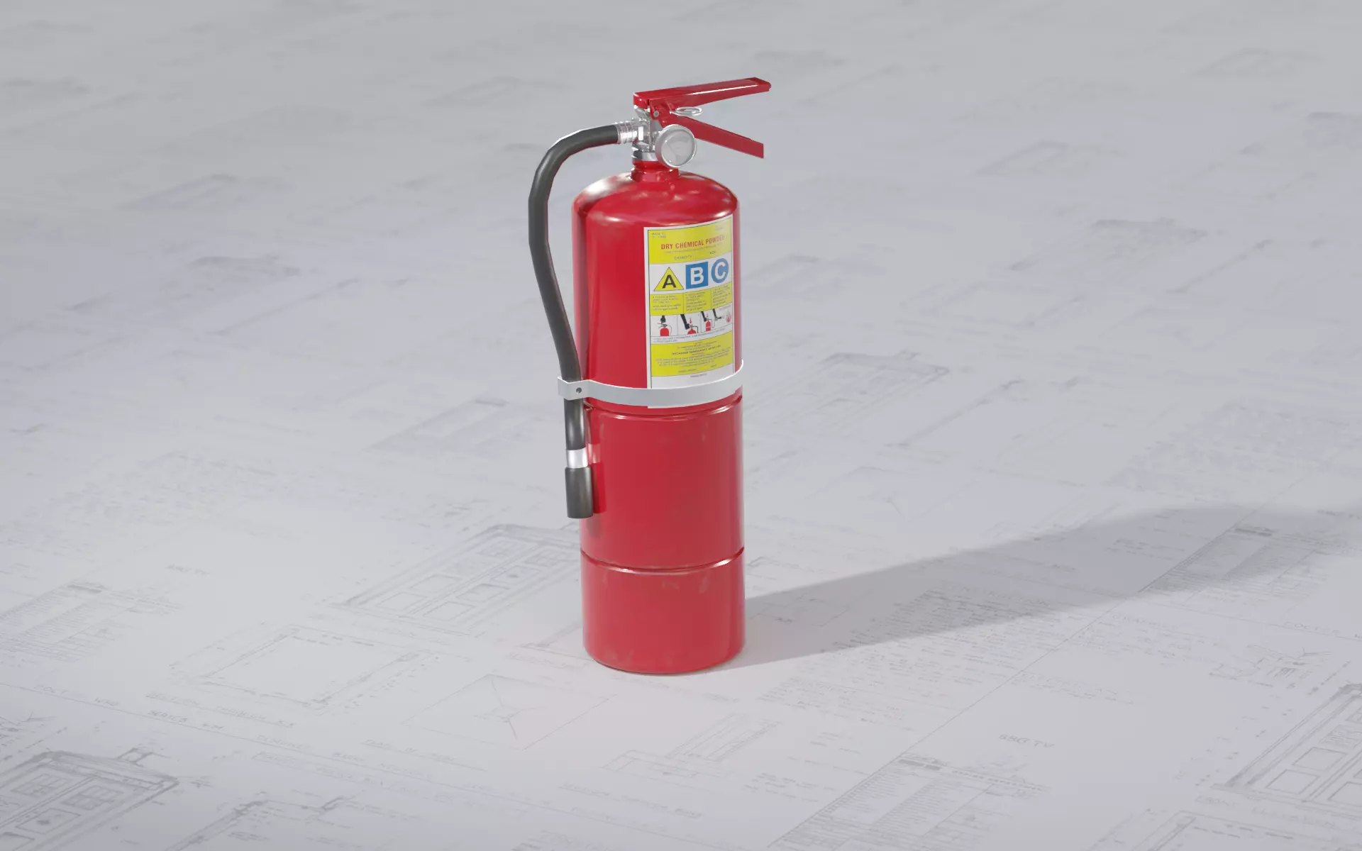 Fire Extinguisher Low-poly 3D model_0