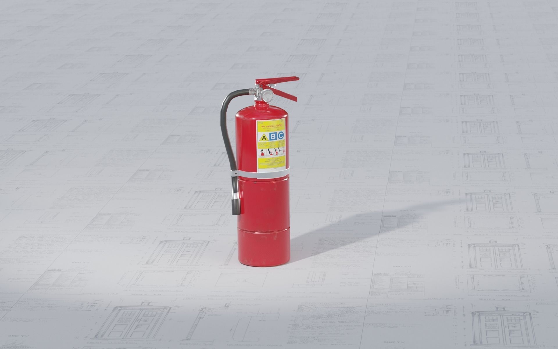 Fire Extinguisher Low-poly 3D model_10