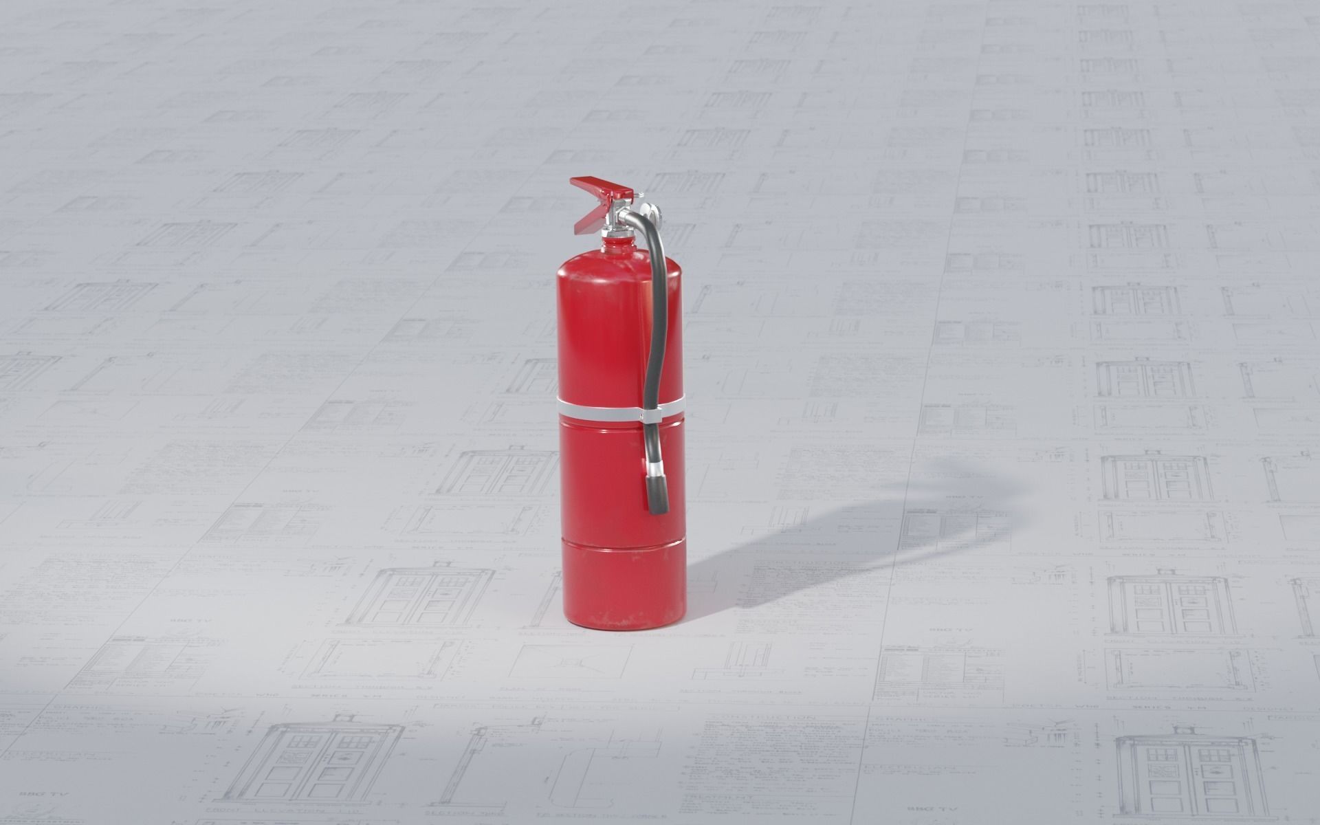 Fire Extinguisher Low-poly 3D model_3