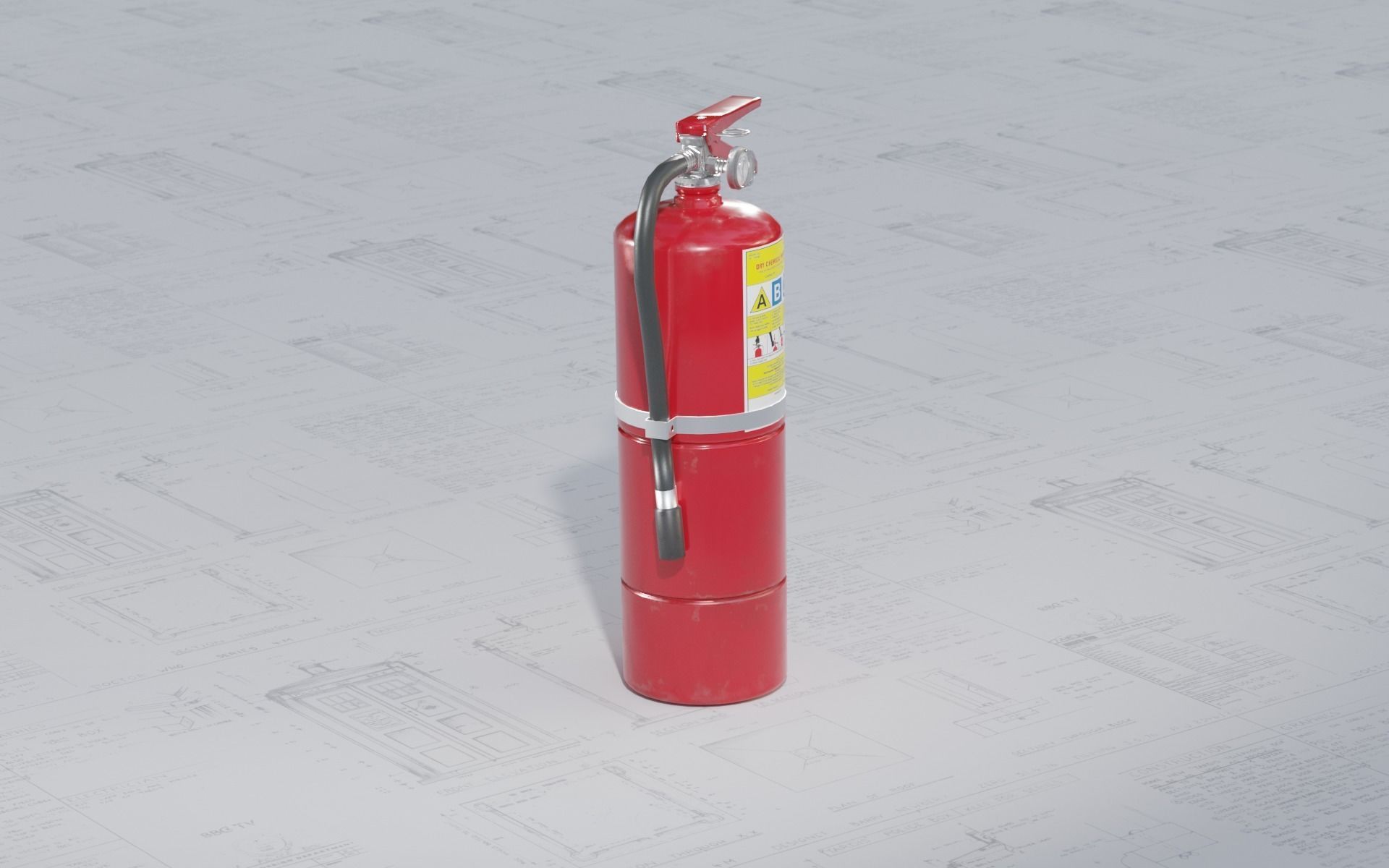 Fire Extinguisher Low-poly 3D model_1