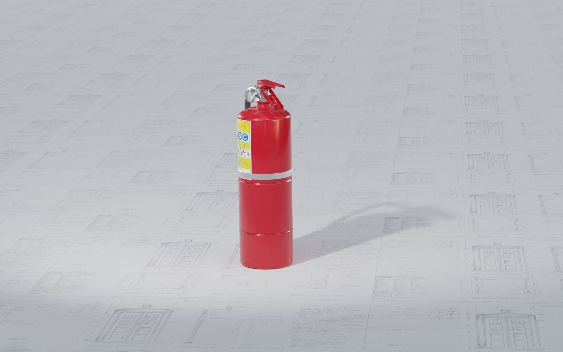Fire Extinguisher Low-poly 3D model_7