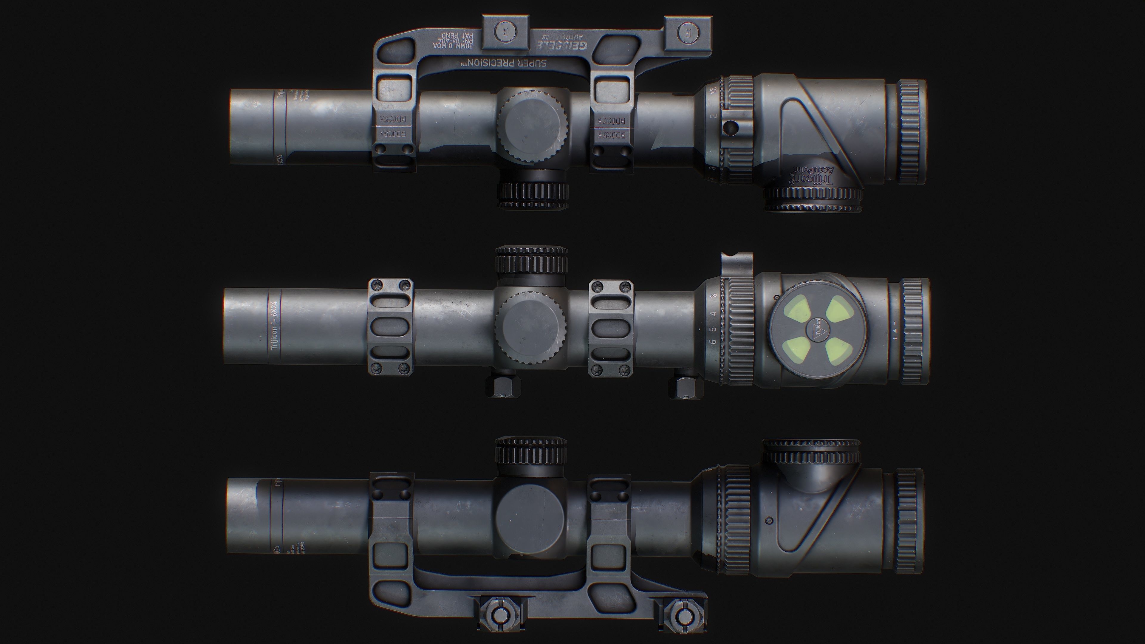 Trijicon AccuPoint Low-poly 3D model_26