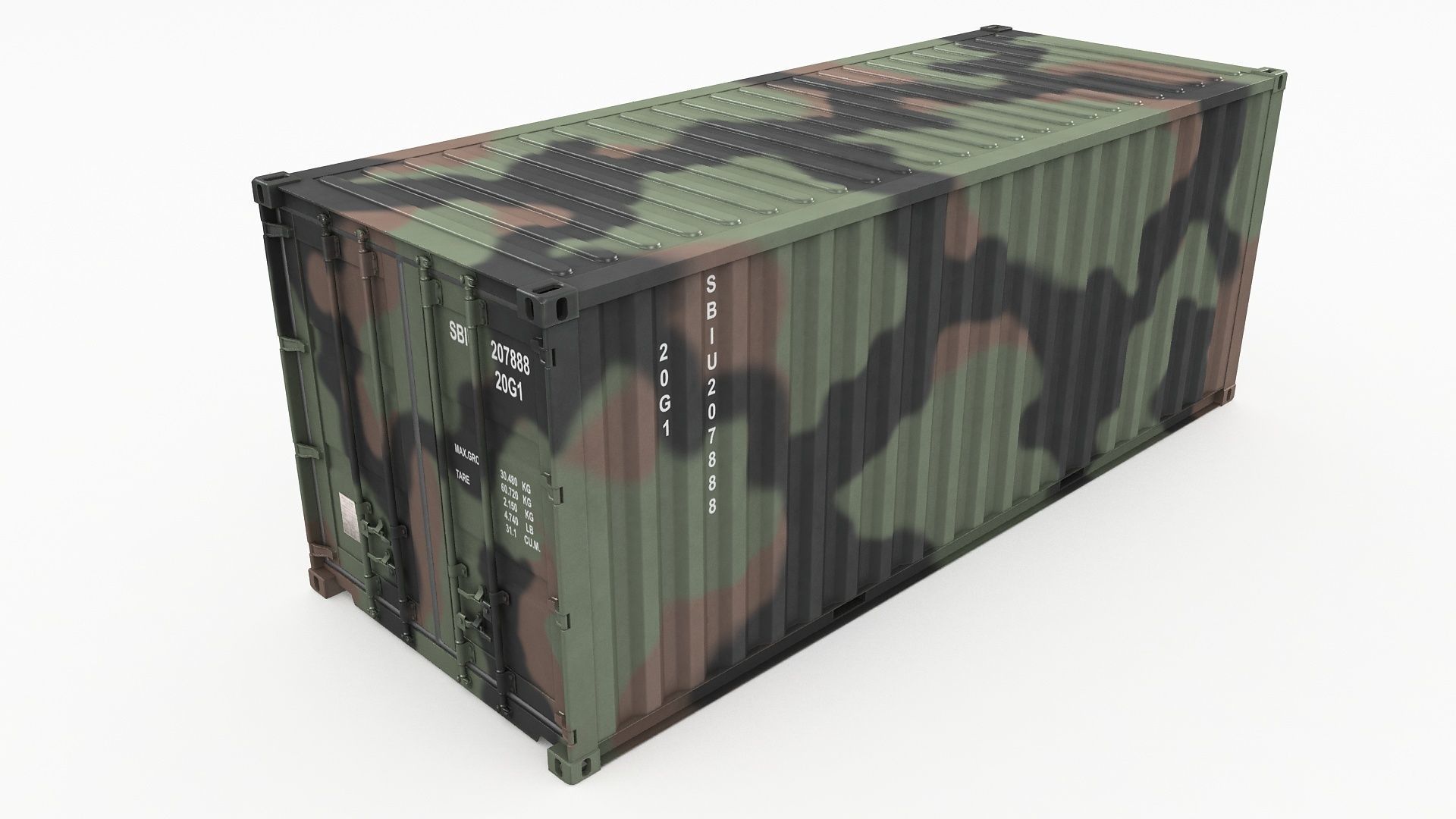 20ft Military Container Camouflage 3D model_3