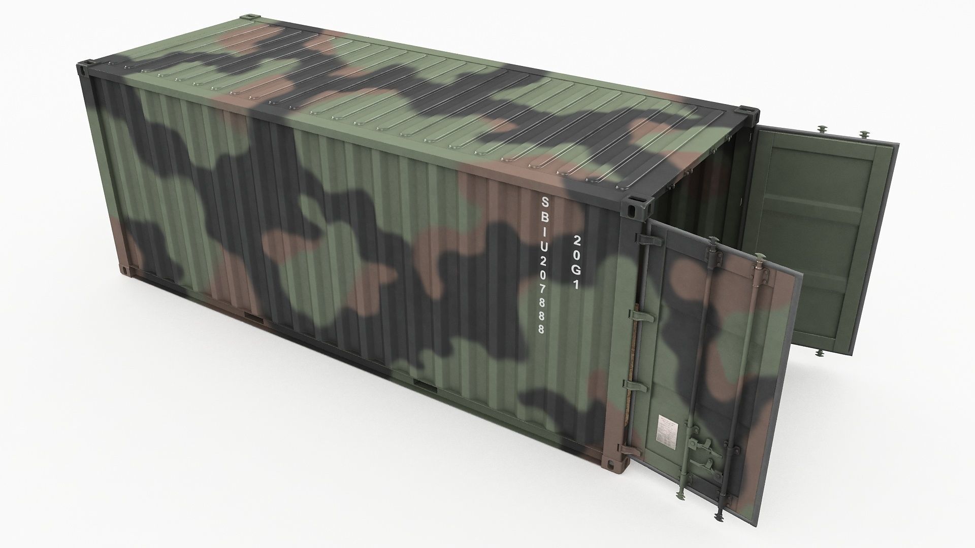 20ft Military Container Camouflage 3D model_10