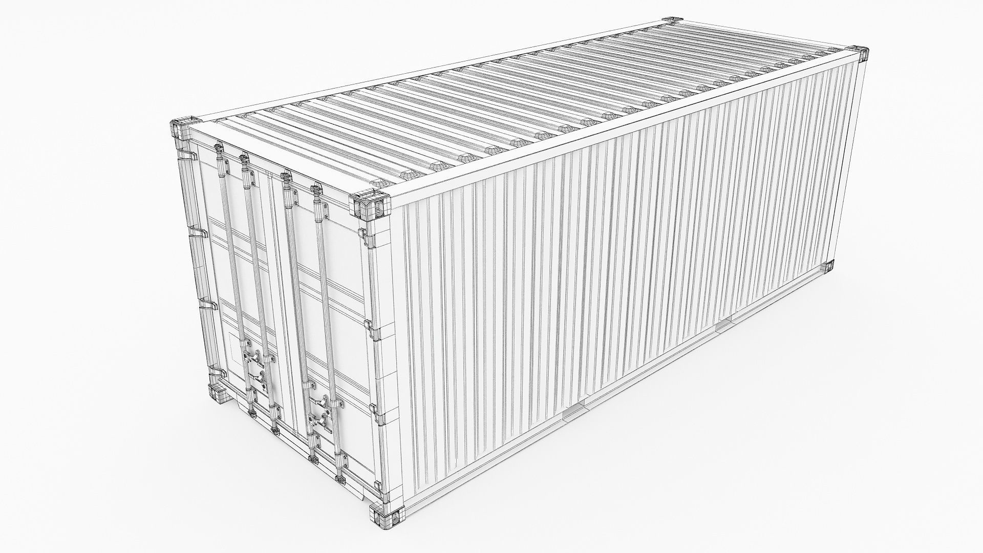 20ft Military Container Camouflage 3D model_13