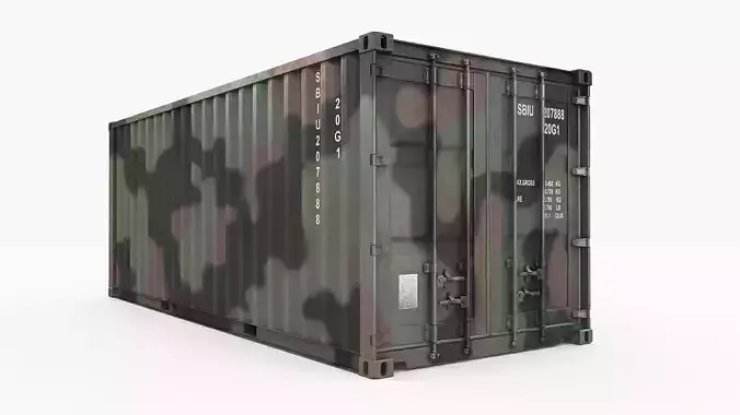 20ft Military Container Camouflage 3D model