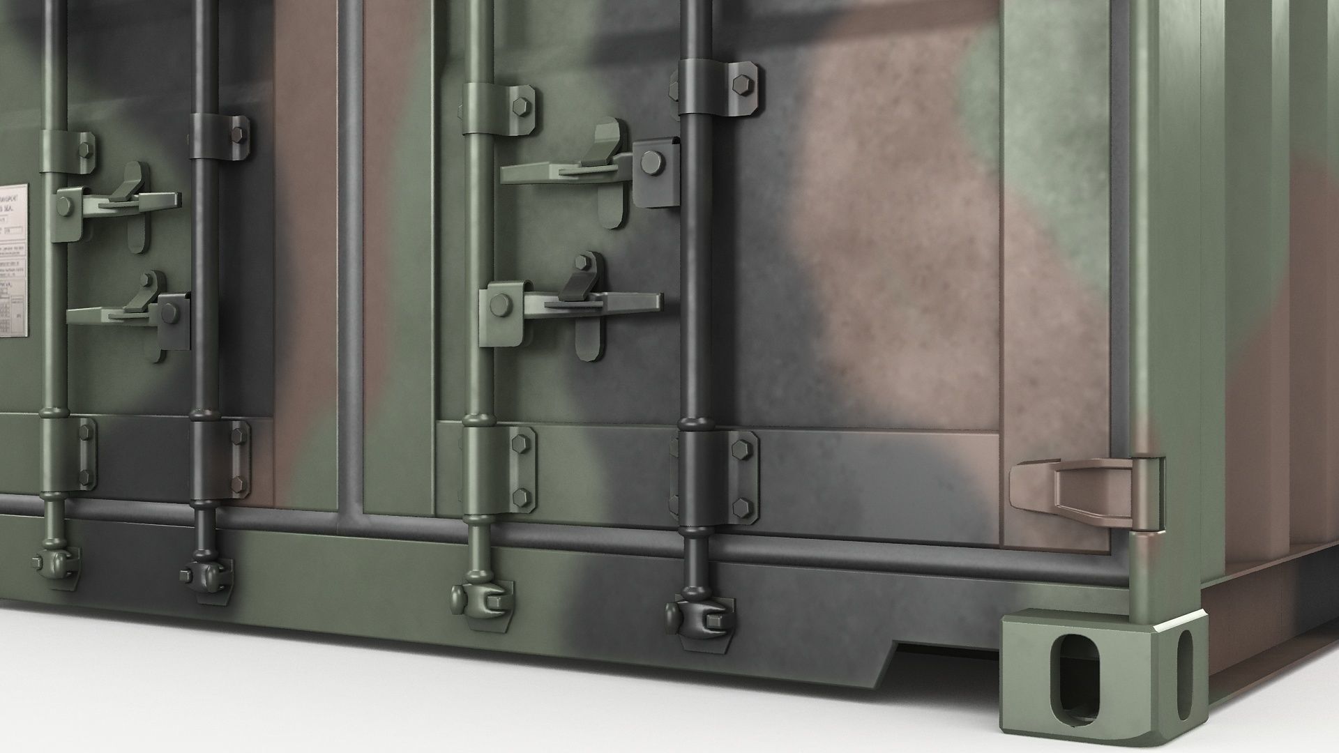 20ft Military Container Camouflage 3D model_4