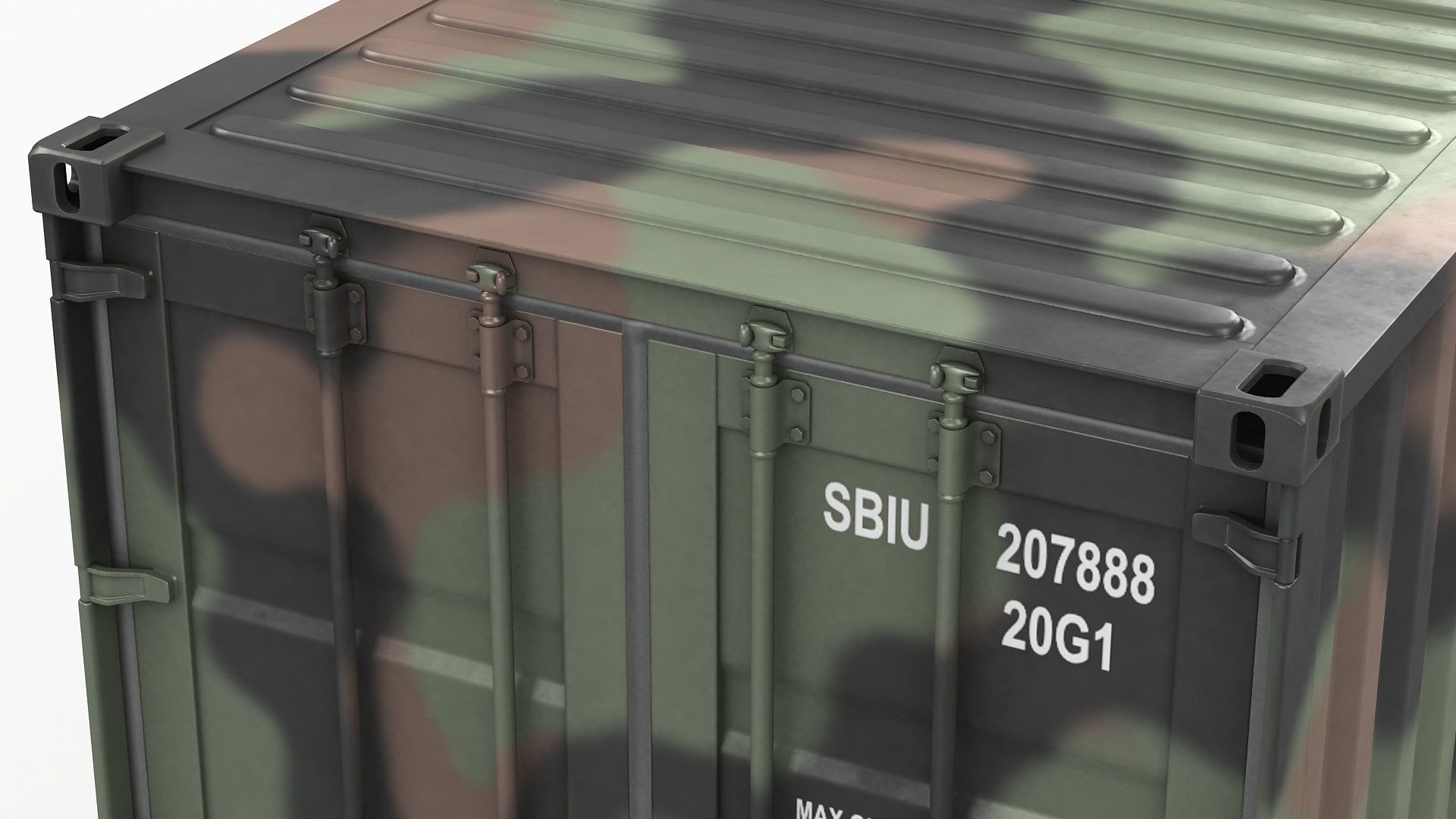 20ft Military Container Camouflage 3D model_6
