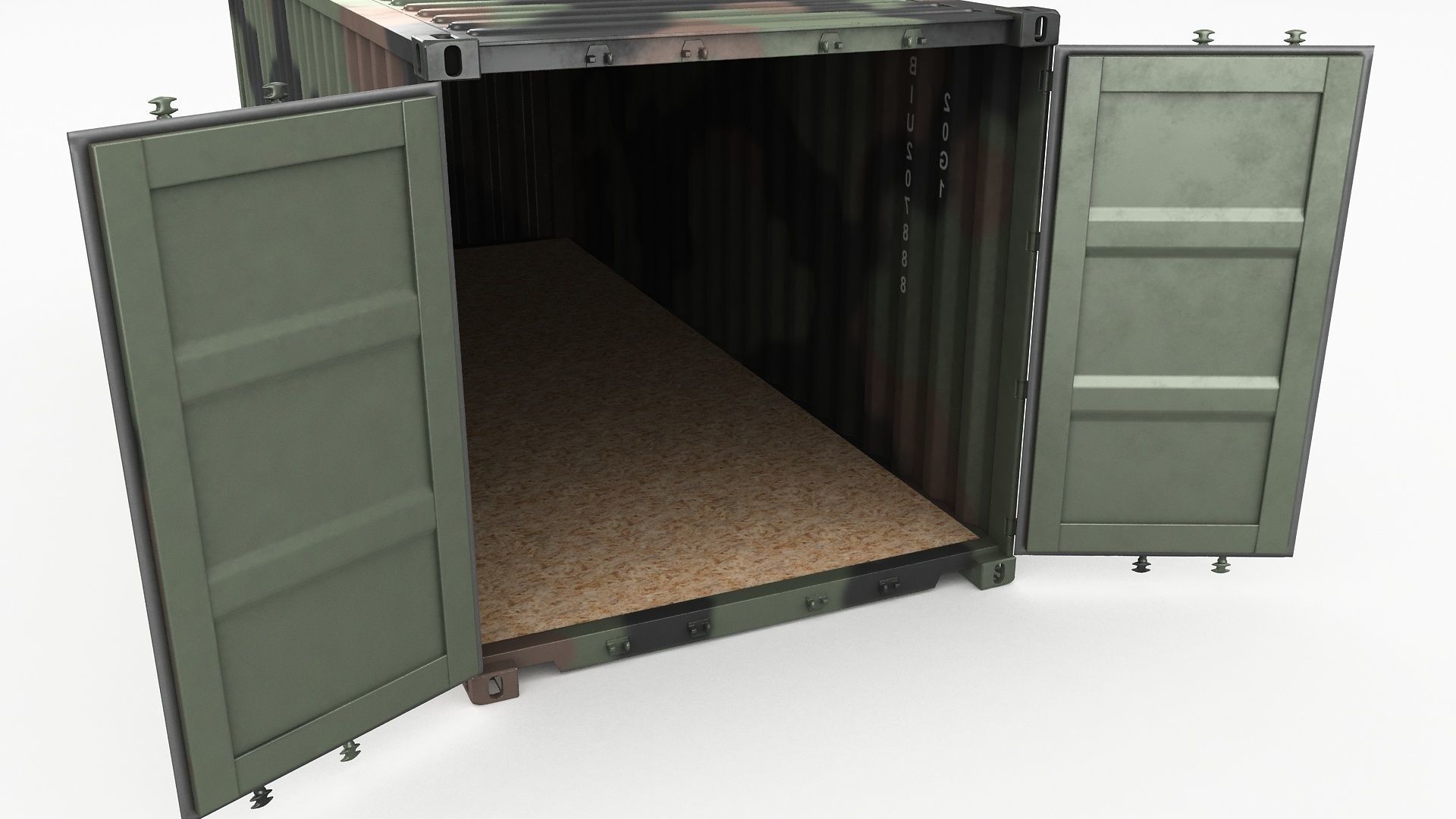 20ft Military Container Camouflage 3D model_9
