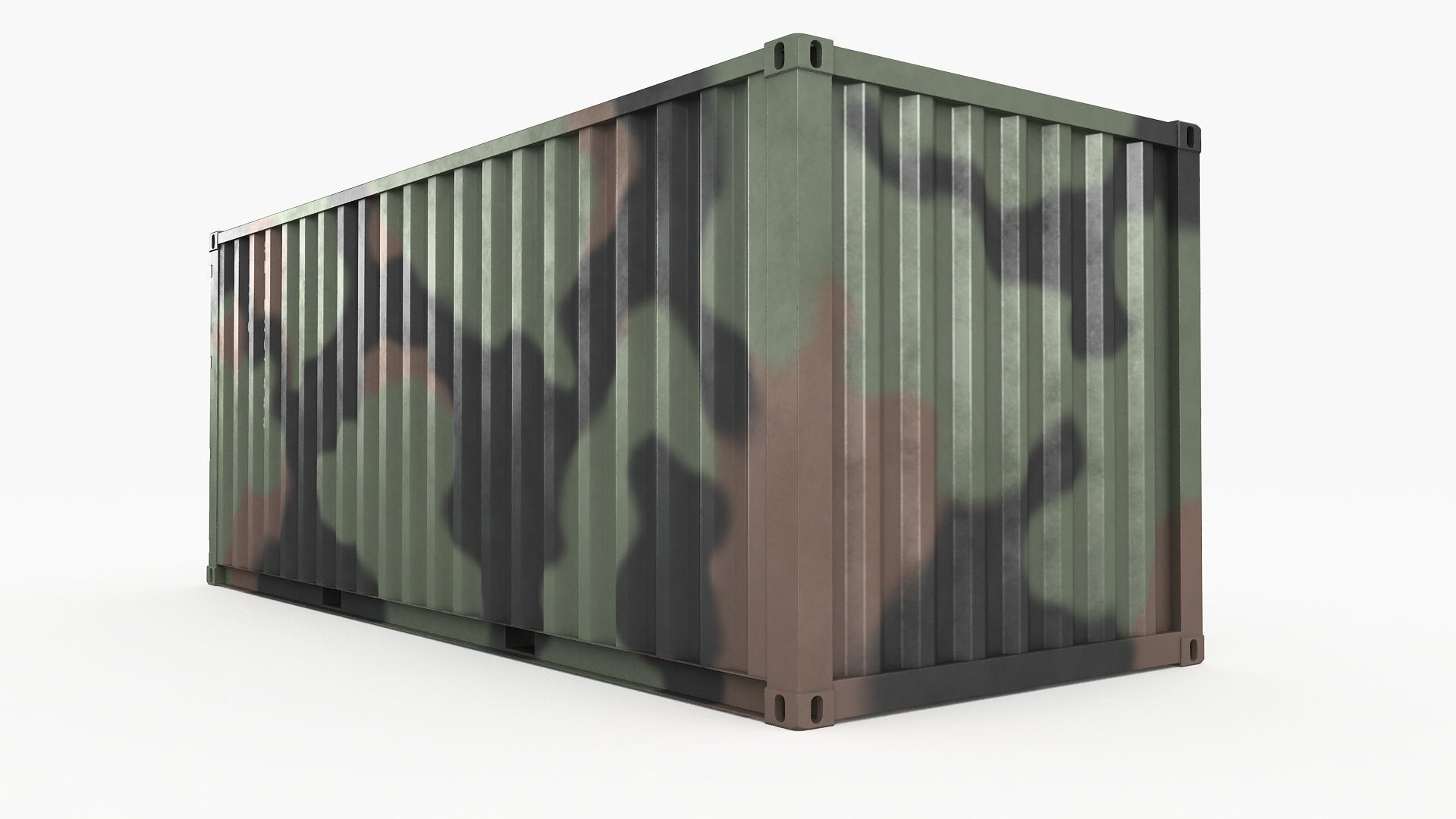 20ft Military Container Camouflage 3D model_1