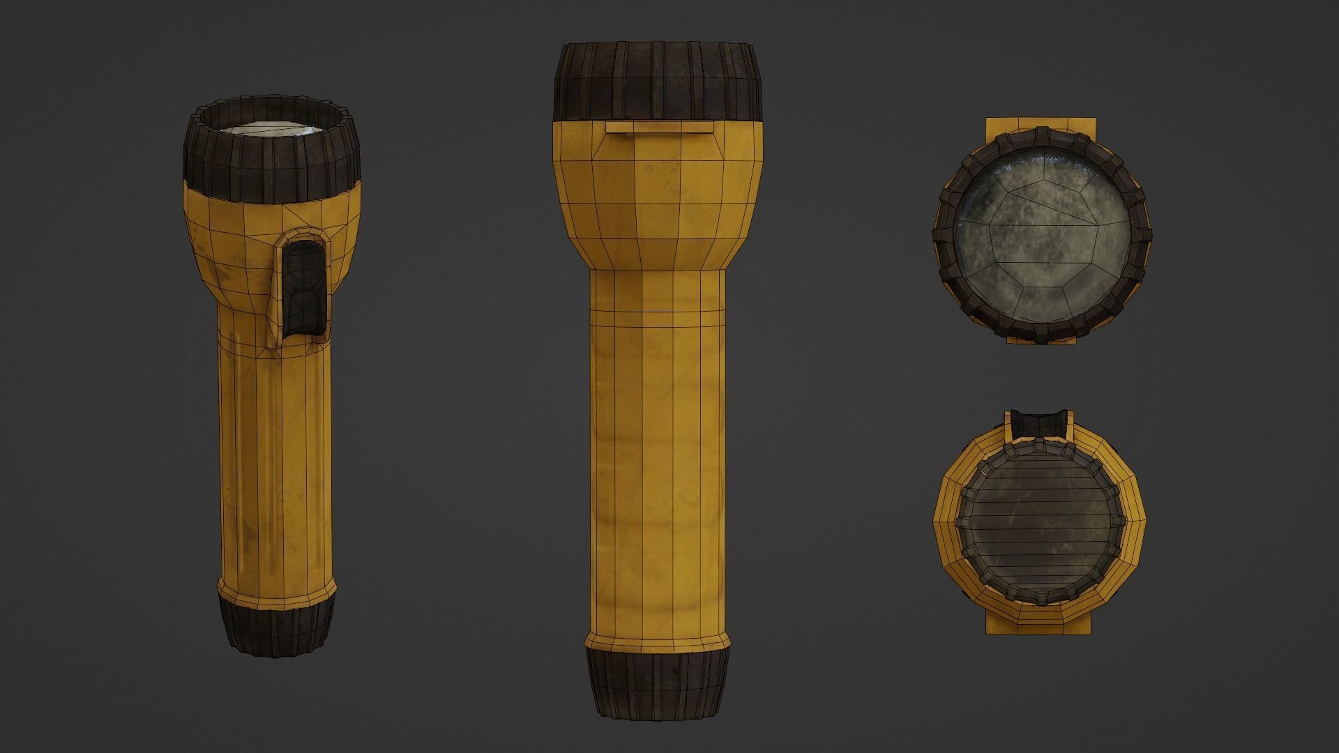 Old Rayovac Industrial Flashlight Low-poly 3D model_3