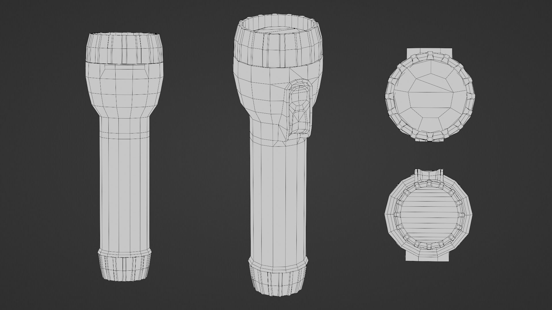 Old Rayovac Industrial Flashlight Low-poly 3D model_4