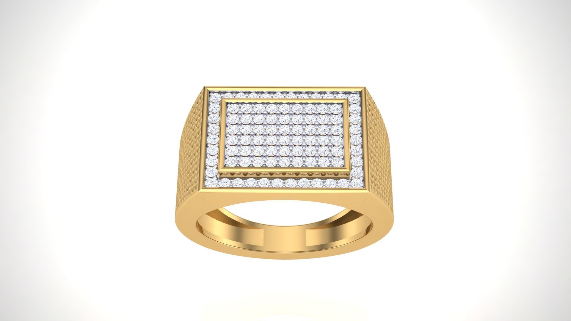 Men Groom Gents Diamond Ring 3dm stl obj mtl 3mf glb 3D print model_9