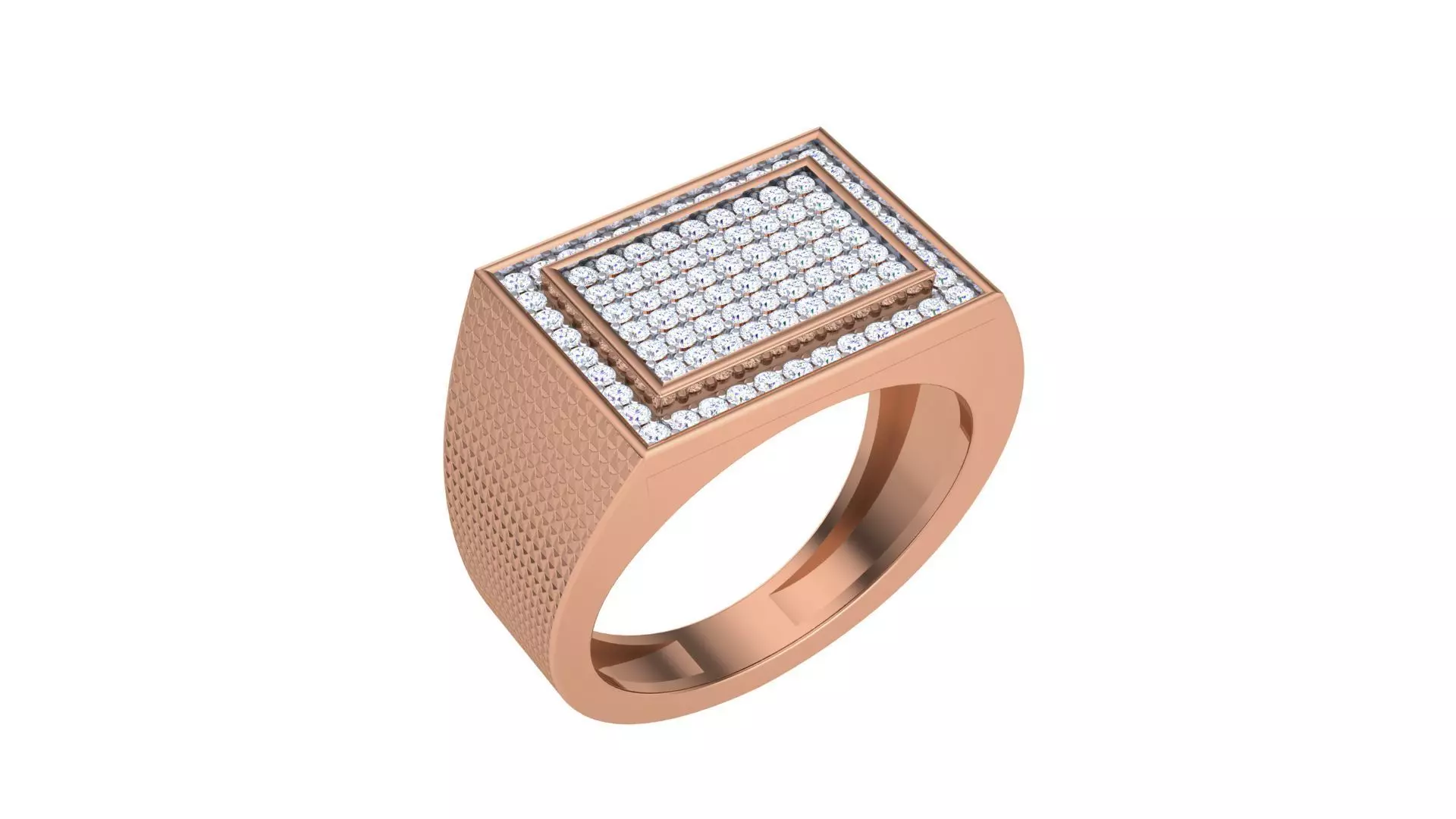 Men Groom Gents Diamond Ring 3dm stl obj mtl 3mf glb 3D print model_0