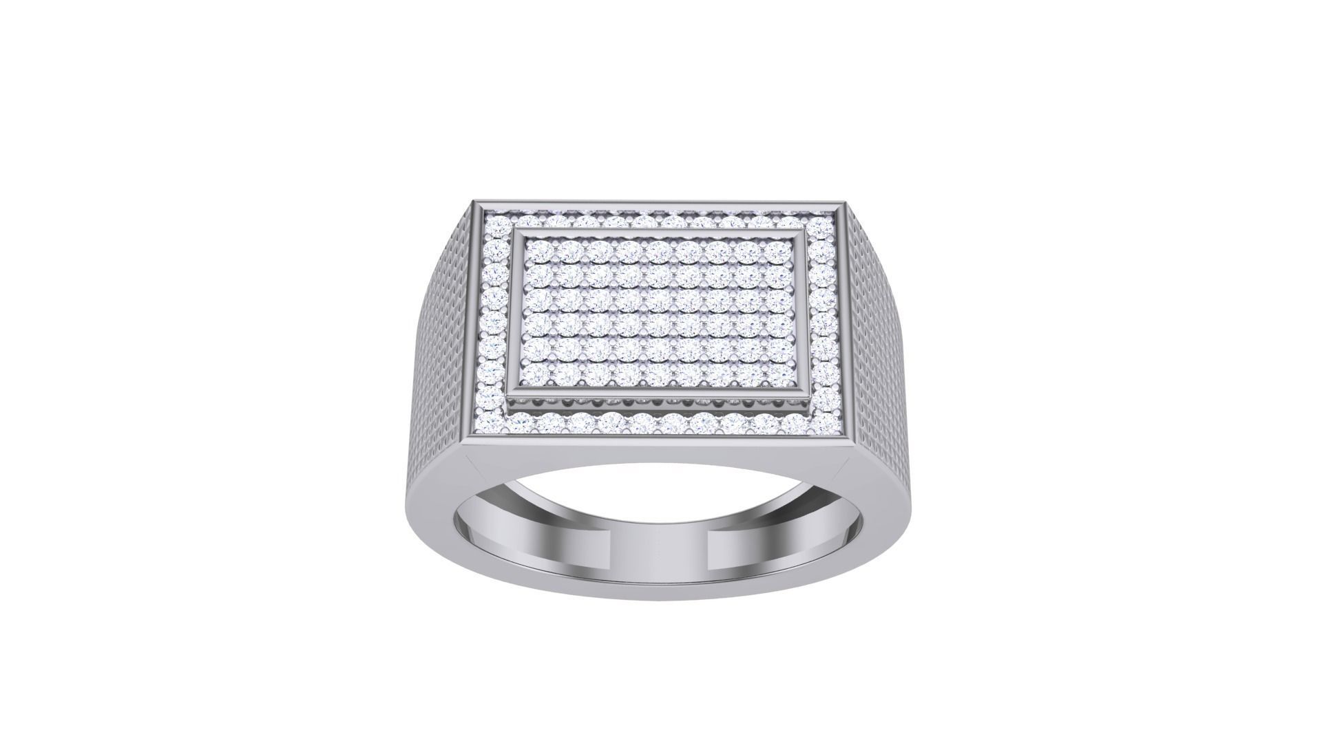 Men Groom Gents Diamond Ring 3dm stl obj mtl 3mf glb 3D print model_8