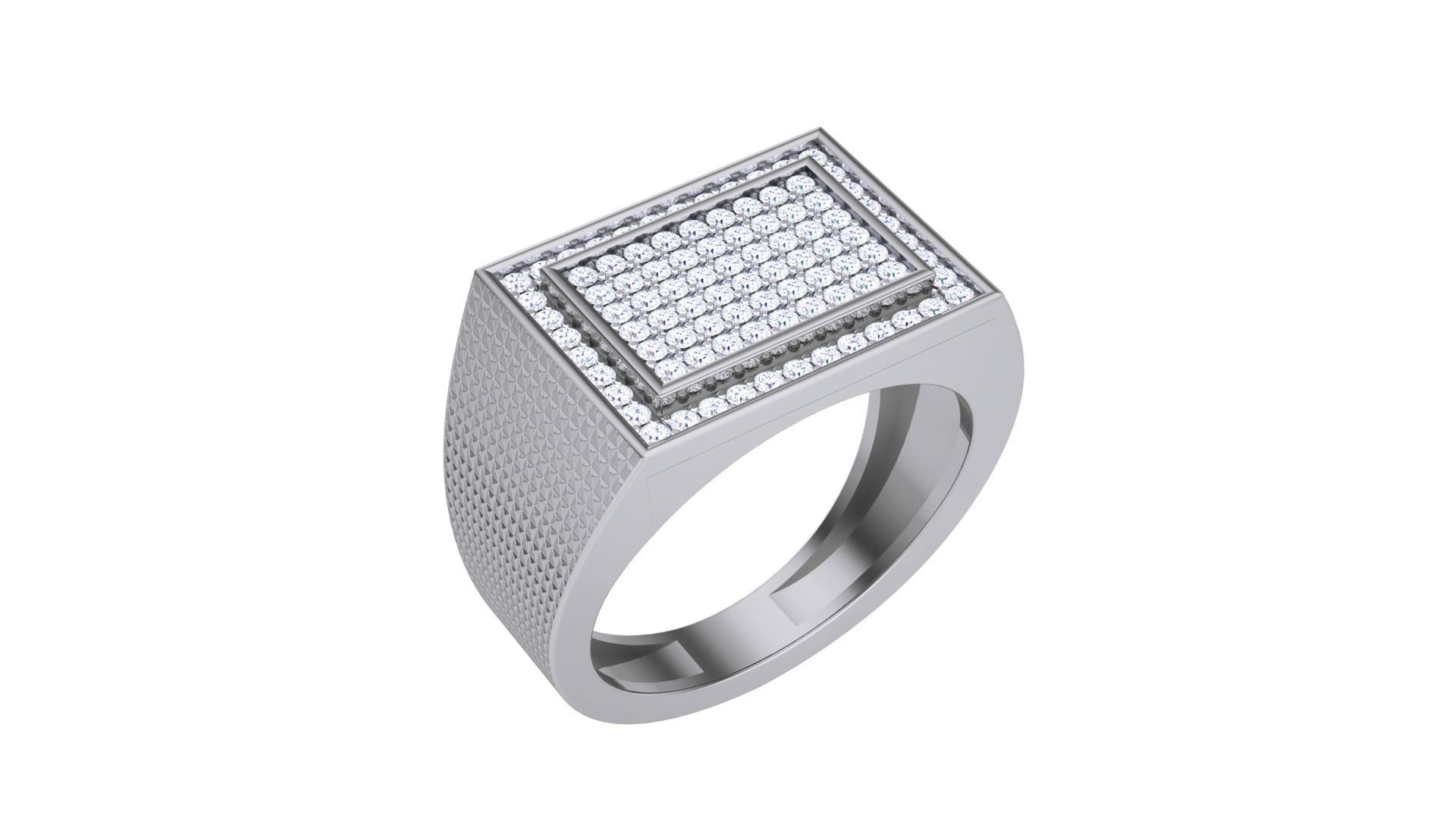 Men Groom Gents Diamond Ring 3dm stl obj mtl 3mf glb 3D print model_1