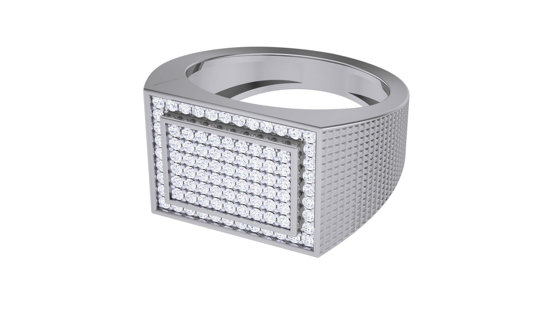 Men Groom Gents Diamond Ring 3dm stl obj mtl 3mf glb 3D print model_11