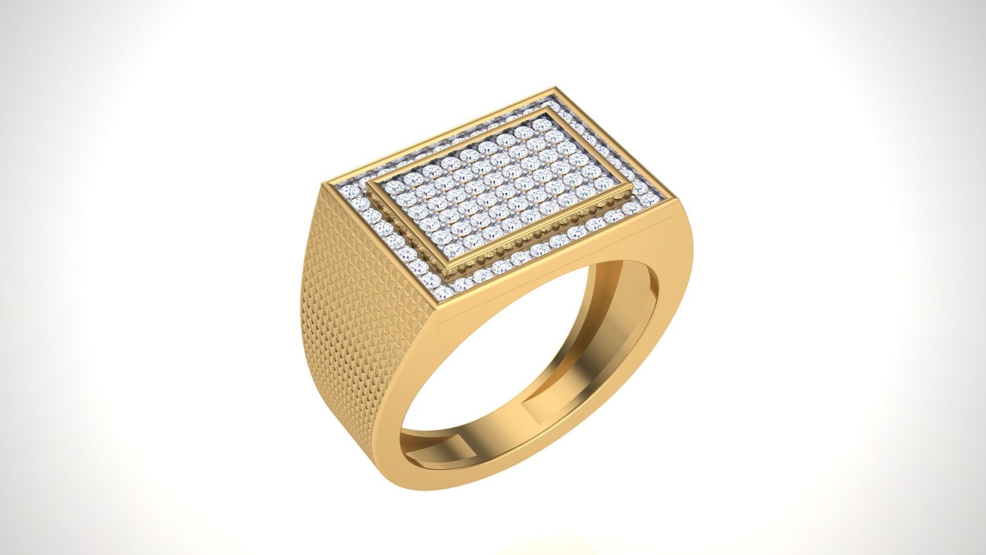 Men Groom Gents Diamond Ring 3dm stl obj mtl 3mf glb 3D print model_2