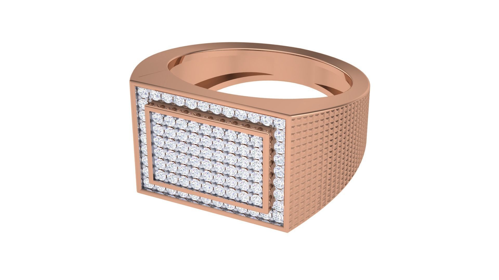 Men Groom Gents Diamond Ring 3dm stl obj mtl 3mf glb 3D print model_10