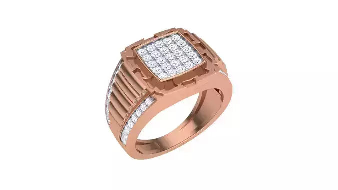 Men Groom Gents Diamond Ring 3dm stl obj mtl 3mf glb