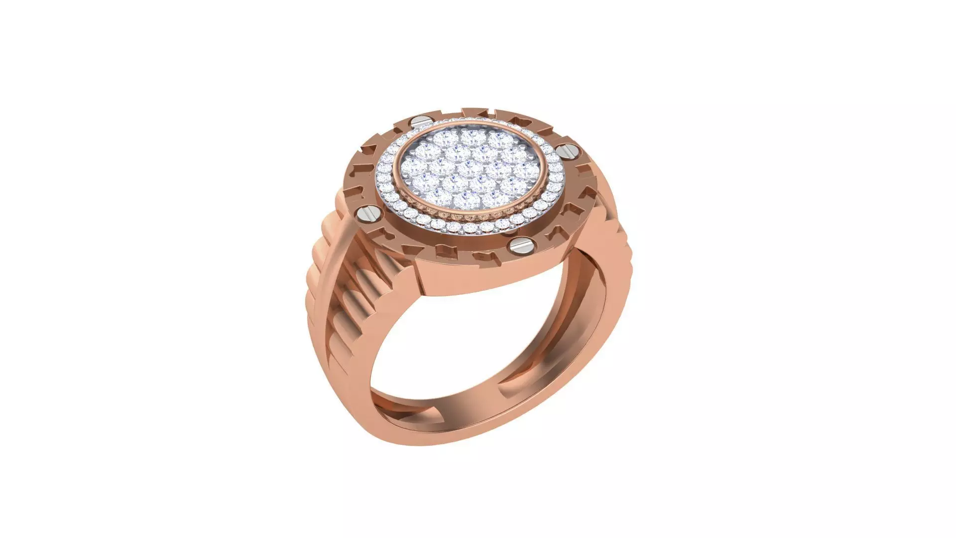 Men Groom Gents Diamond Ring 3dm stl obj mtl 3mf glb 3D print model