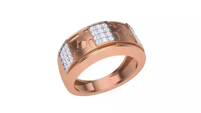 Men Groom Gents Diamond Ring 3dm stl obj mtl 3mf glb
