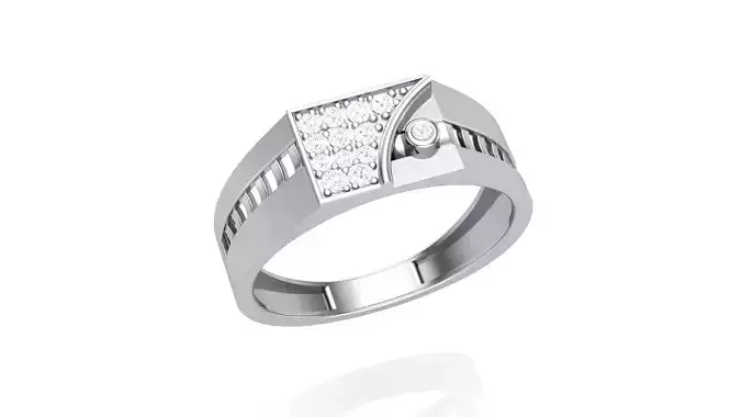 Men Groom Gents Diamond Ring 3dm stl obj mtl 3mf glb