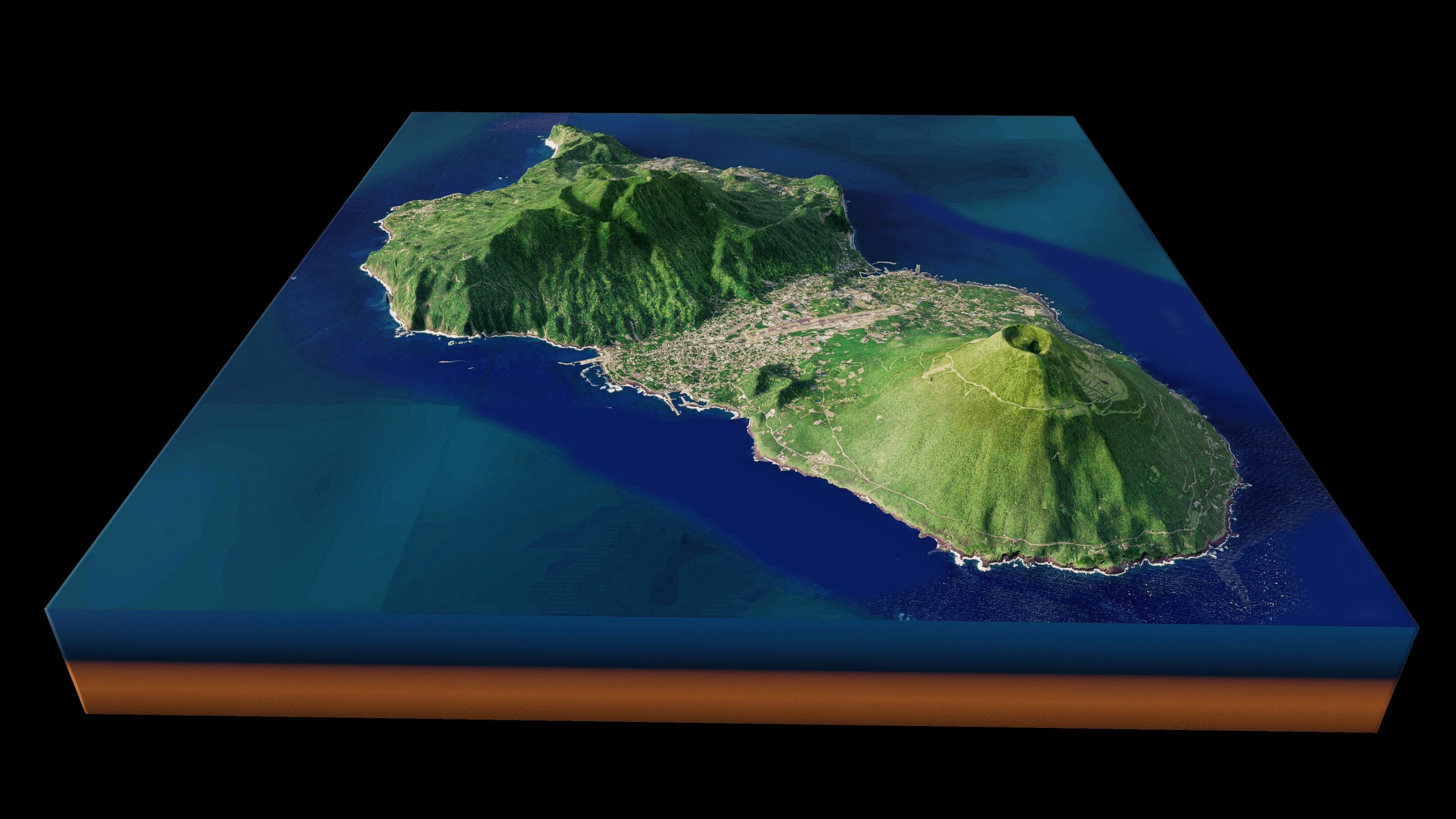 Hachijo Island full 3d terrain 3D model_4