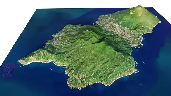 Hachijo Island full 3d terrain 3D model