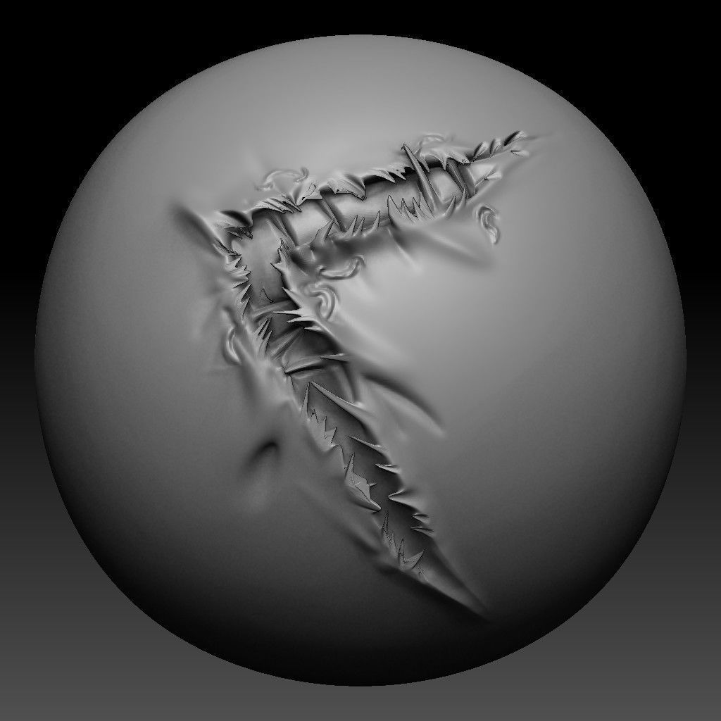 Zbrush - Torn fabric 9 VDM Brush 3D model_1