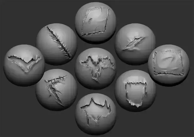 Zbrush - Torn fabric 9 VDM Brush
