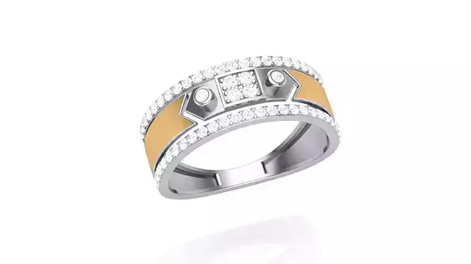 Men Groom Gents Diamond Ring 3dm stl obj mtl 3mf glb