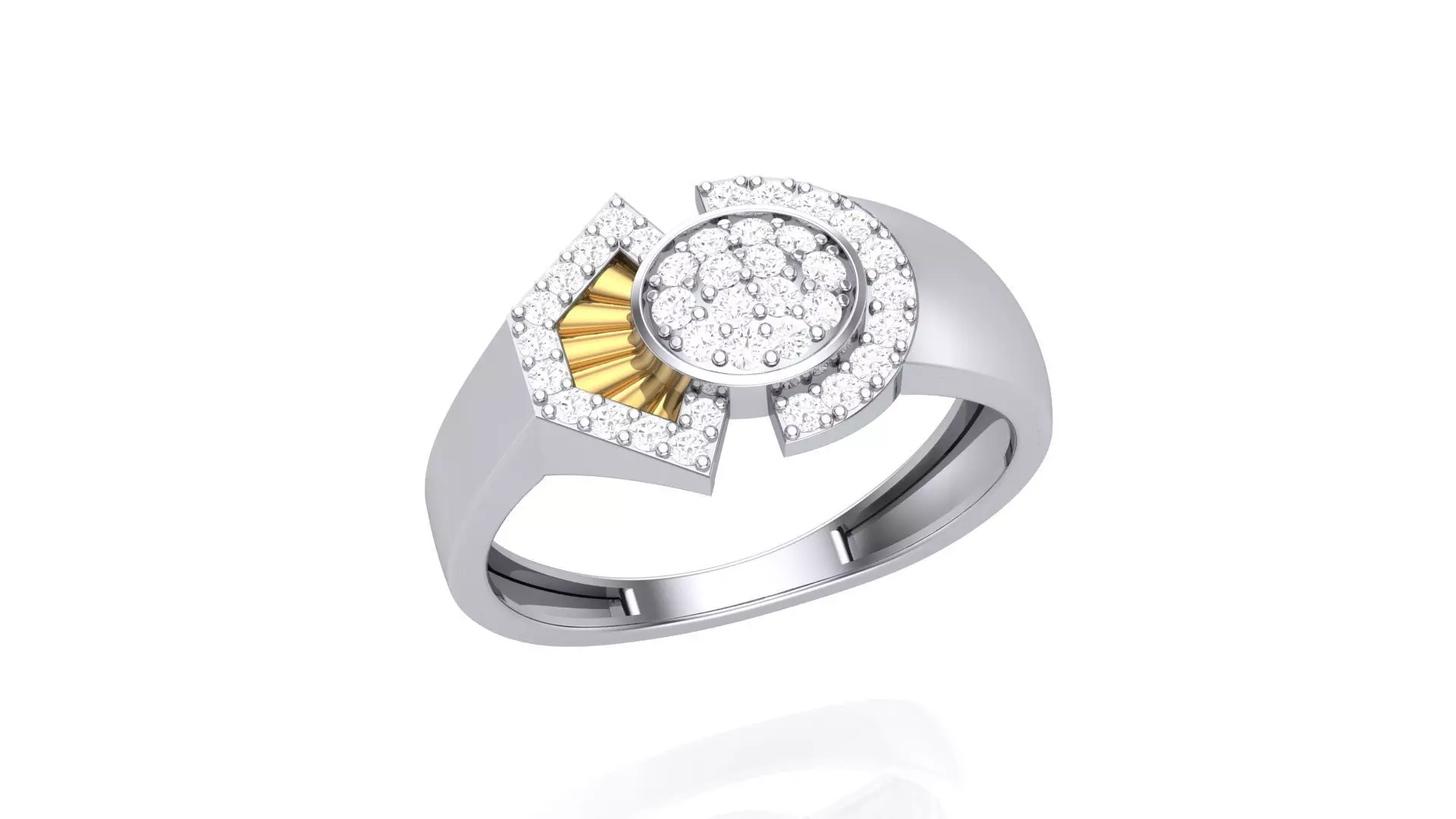 Men Groom Gents Diamond Ring 3dm stl obj mtl 3mf glb 3D print model_0