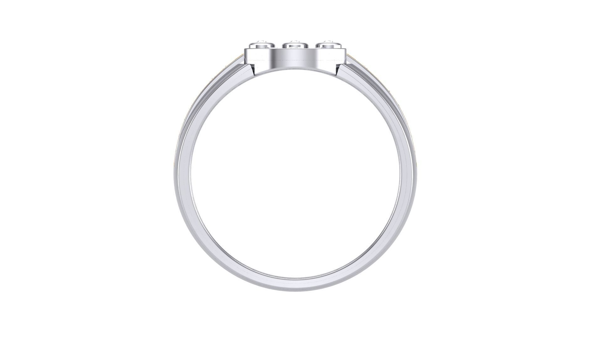 Men Groom Gents Diamond Ring 3dm stl obj mtl 3mf glb 3D print model_3